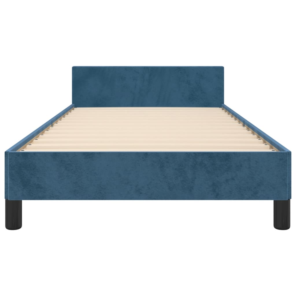 Bedframe Met Hoofdeinde Fluweel Donkerblauw 90 x 200 cm Getuft ontwerp