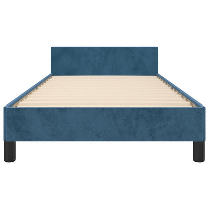 Bedframe Met Hoofdeinde Fluweel Donkerblauw 90 x 200 cm Getuft ontwerp