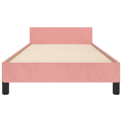 Bedframe Met Hoofdeinde Fluweel Roze 90X200 Cm Roze 90 x 200 cm Getuft ontwerp