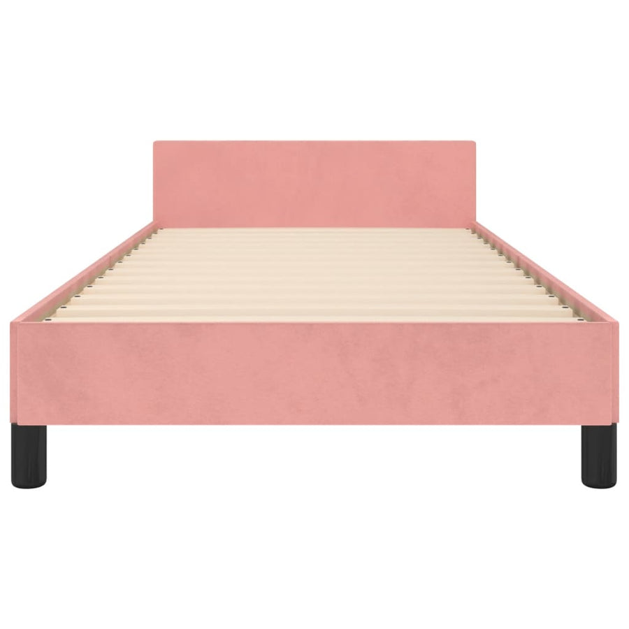 Bedframe Met Hoofdeinde Fluweel Roze 90X200 Cm Roze 90 x 200 cm Getuft ontwerp