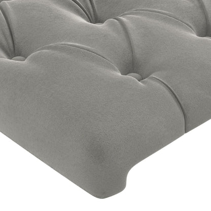 Bedframe Met Hoofdeinde Fluweel Lichtgrijs 100 x 200 cm Getuft ontwerp