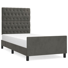 Bedframe Met Hoofdeinde Fluweel Donkergrijs 100 x 200 cm Getuft ontwerp