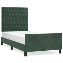 Bedframe Met Hoofdeinde Fluweel Donkergroen 100 x 200 cm Getuft ontwerp