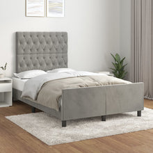 Bedframe Met Hoofdeinde Fluweel Lichtgrijs 120 x 200 cm Getuft ontwerp