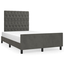 Bedframe Met Hoofdeinde Fluweel Donkergrijs 120 x 200 cm Getuft ontwerp