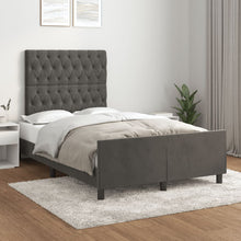 Bedframe Met Hoofdeinde Fluweel Donkergrijs 120 x 200 cm Getuft ontwerp