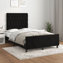 Bedframe Met Hoofdeinde Fluweel Zwart 120 x 200 cm Getuft ontwerp