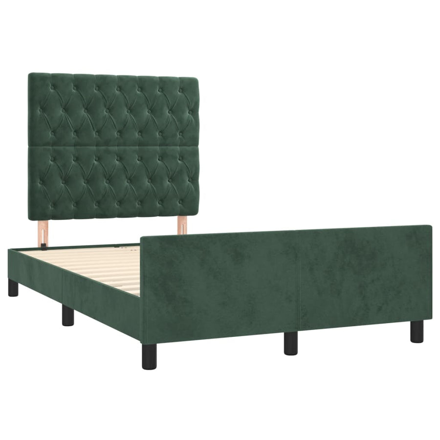 Bedframe Met Hoofdeinde Fluweel Donkergroen 120 x 200 cm Getuft ontwerp