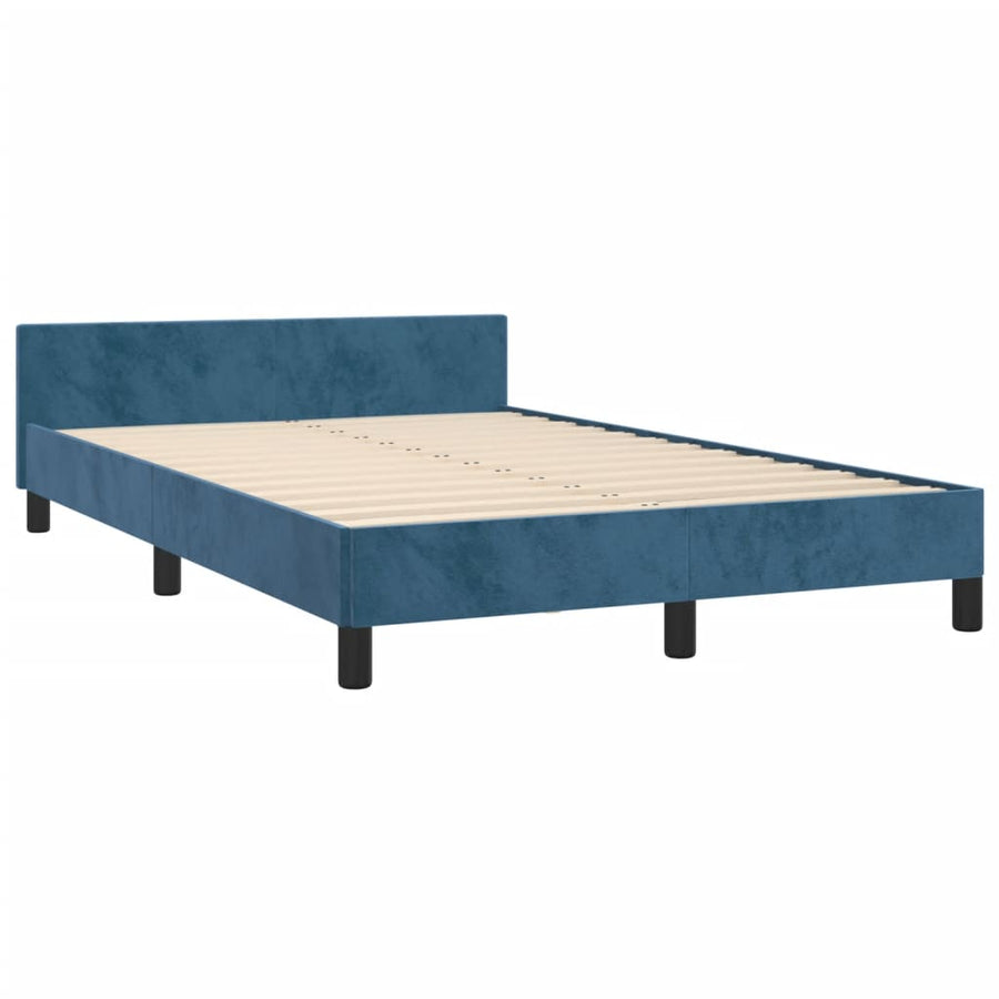 Bedframe Met Hoofdeinde Fluweel Donkerblauw 120 x 200 cm Getuft ontwerp