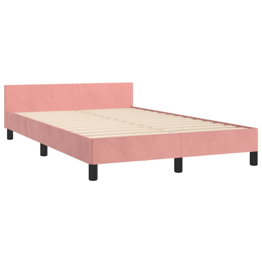 Bedframe Met Hoofdeinde Fluweel Roze 120 x 200 cm Getuft ontwerp