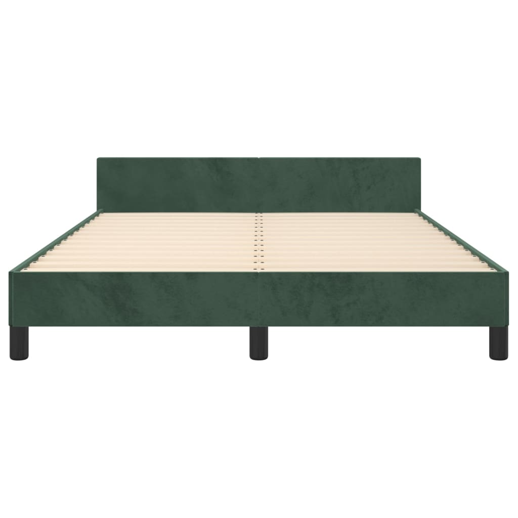 Bedframe Met Hoofdeinde Fluweel Donkergroen 140 x 190 cm Getuft ontwerp