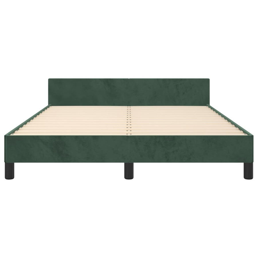 Bedframe Met Hoofdeinde Fluweel Donkergroen 140 x 190 cm Getuft ontwerp