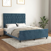 Bedframe 140x190 cm fluweel donkerblauw