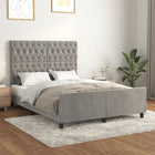 Bed frame without mattress 140x200 cm velvet light grey