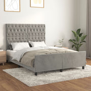 Bedframe 140x200 cm fluweel lichtgrijs