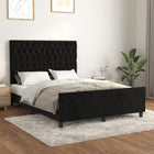 Bed frame without mattress 140x200 cm velvet black