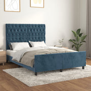Bedframe 140x200 cm fluweel donkerblauw