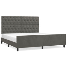 Bedframe Met Hoofdeinde Fluweel Donkergrijs 160 x 200 cm Getuft ontwerp