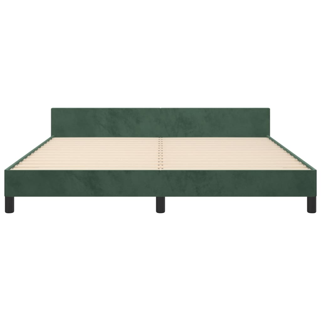 Bedframe Met Hoofdeinde Fluweel Donkergroen 160X200 Cm Donkergroen 160 x 200 cm Getuft ontwerp