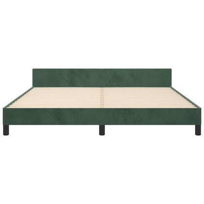 Bedframe Met Hoofdeinde Fluweel Donkergroen 160X200 Cm Donkergroen 160 x 200 cm Getuft ontwerp