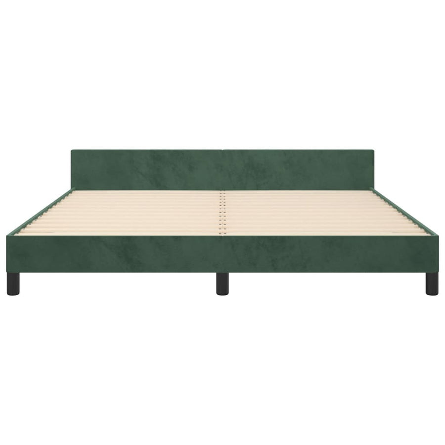 Bedframe Met Hoofdeinde Fluweel Donkergroen 160X200 Cm Donkergroen 160 x 200 cm Getuft ontwerp
