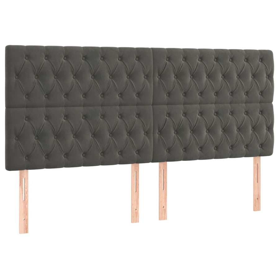 Bedframe Met Hoofdeinde Fluweel Donkergrijs 180 x 200 cm Getuft ontwerp