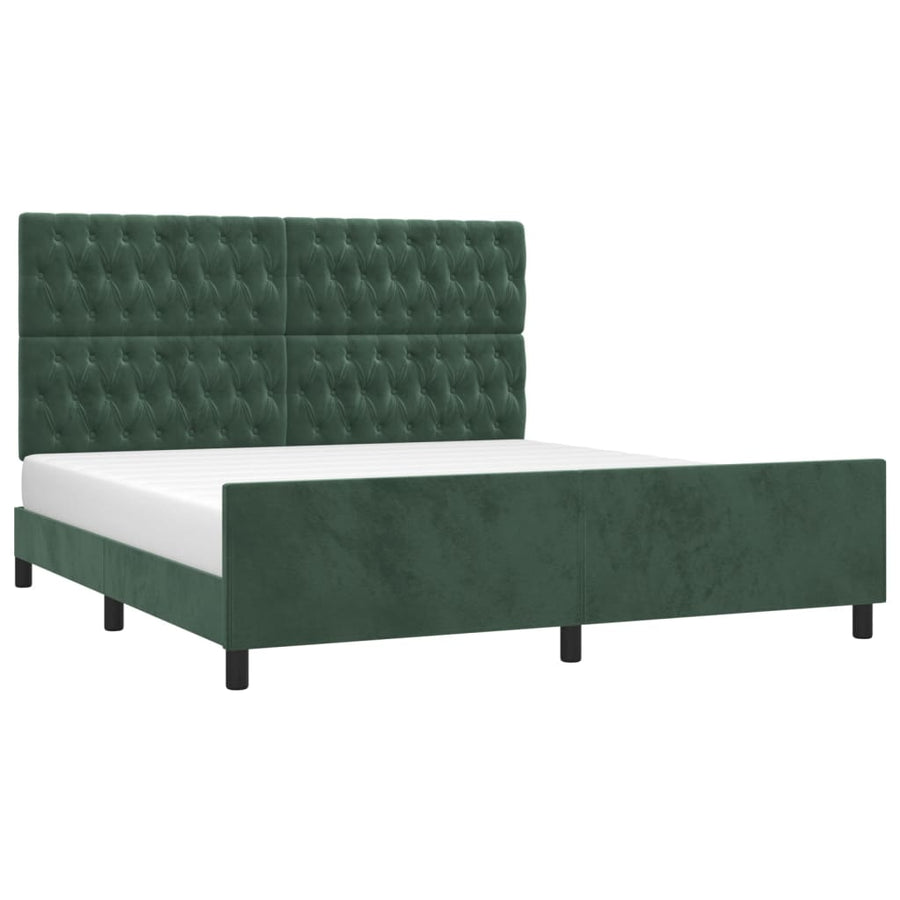 Bedframe Met Hoofdeinde Fluweel Donkergroen 180 x 200 cm Getuft ontwerp