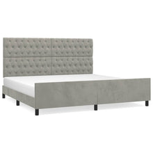 Bedframe Met Hoofdeinde Fluweel Lichtgrijs 200 x 200 cm Getuft ontwerp