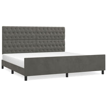 Bedframe Met Hoofdeinde Fluweel Donkergrijs 200 x 200 cm Getuft ontwerp