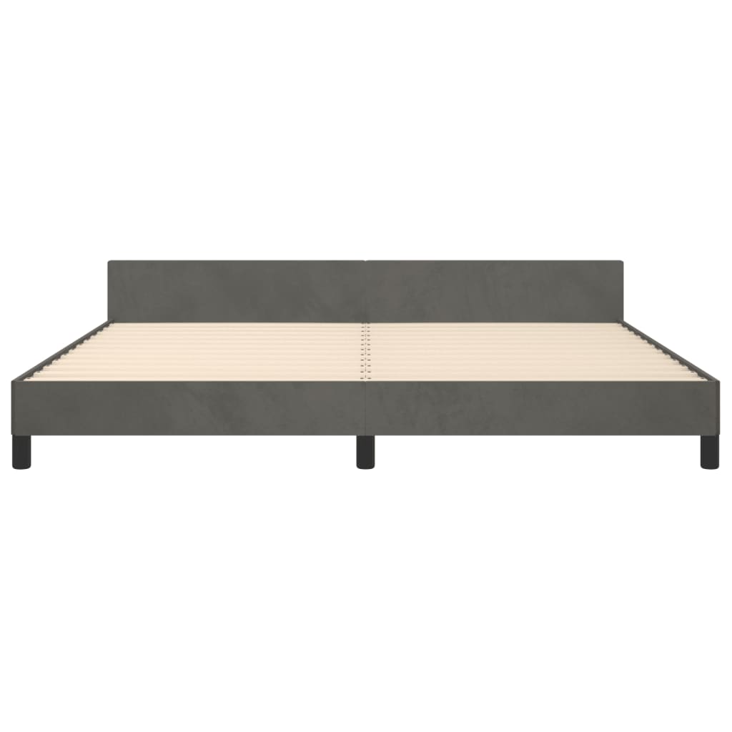 Bedframe Met Hoofdeinde Fluweel Donkergrijs 200 x 200 cm Getuft ontwerp