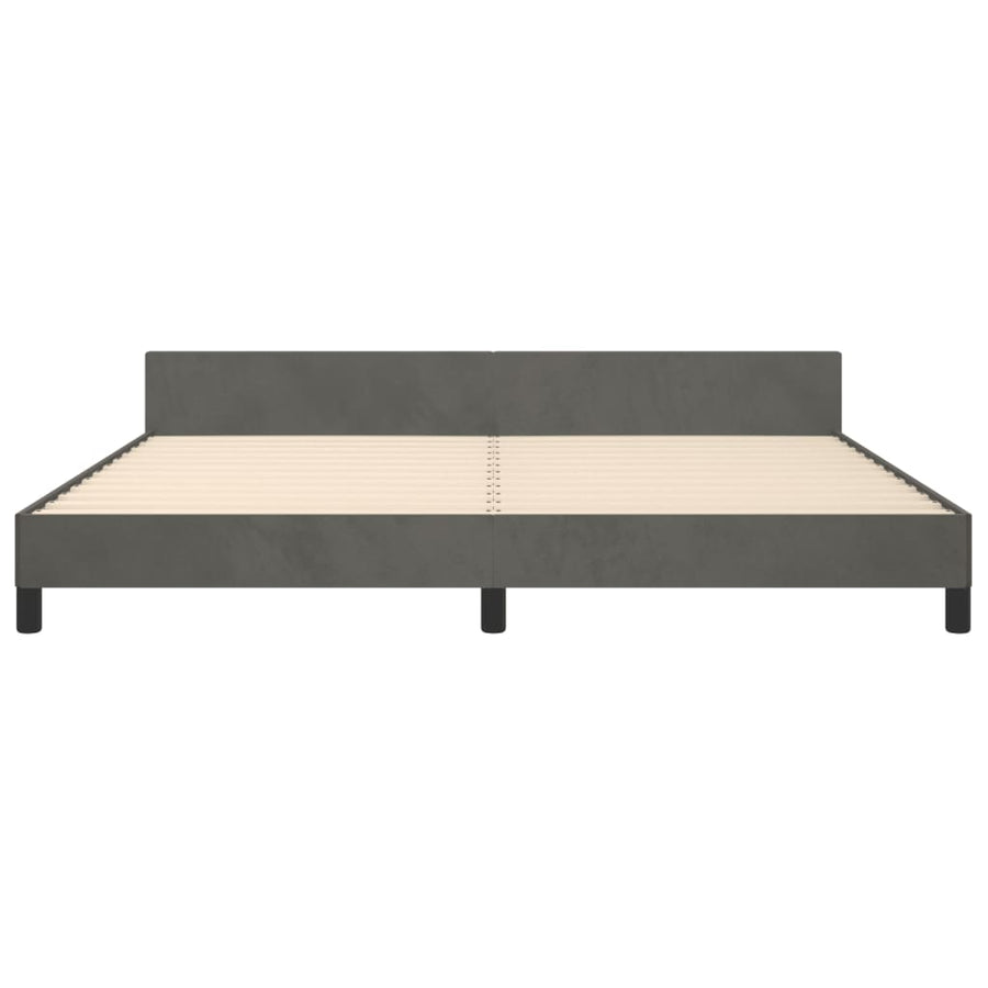 Bedframe Met Hoofdeinde Fluweel Donkergrijs 200 x 200 cm Getuft ontwerp