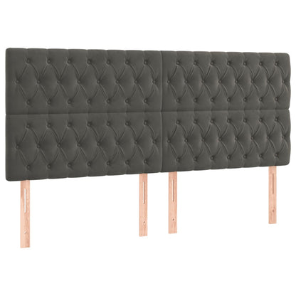 Bedframe Met Hoofdeinde Fluweel Donkergrijs 200 x 200 cm Getuft ontwerp