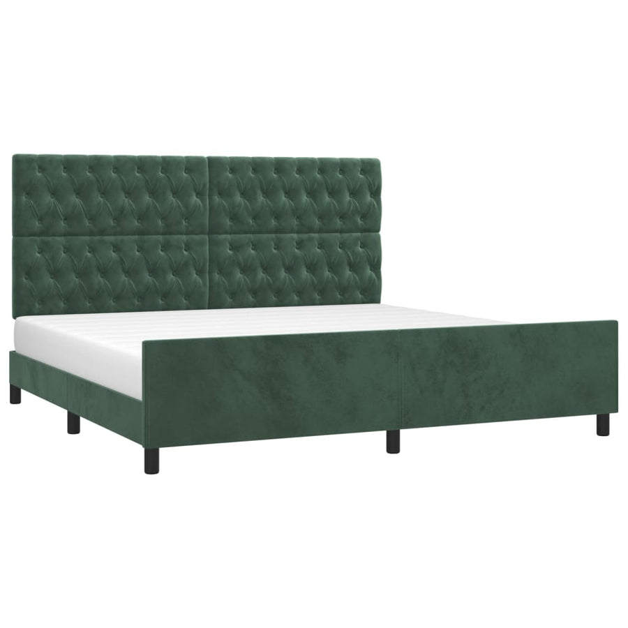 Bedframe Met Hoofdeinde Fluweel Donkergroen 200 x 200 cm Getuft ontwerp