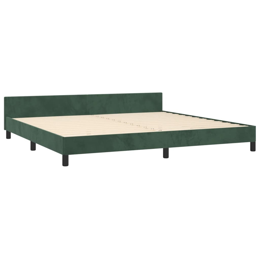 Bedframe Met Hoofdeinde Fluweel Donkergroen 200 x 200 cm Getuft ontwerp