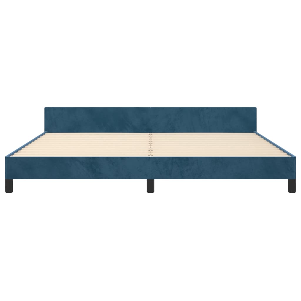 Bedframe Met Hoofdeinde Fluweel Donkerblauw 200 x 200 cm Getuft ontwerp