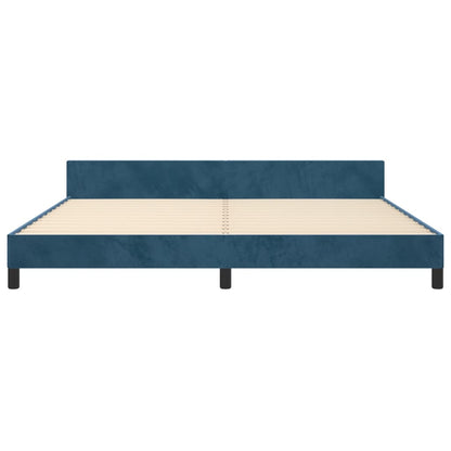 Bedframe Met Hoofdeinde Fluweel Donkerblauw 200 x 200 cm Getuft ontwerp