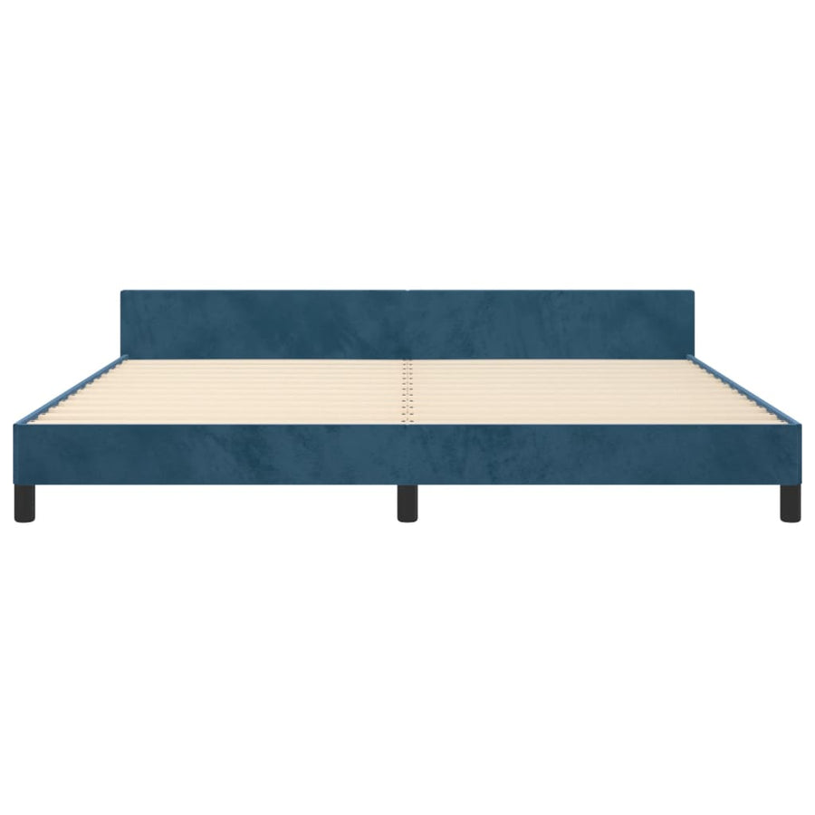 Bedframe Met Hoofdeinde Fluweel Donkerblauw 200 x 200 cm Getuft ontwerp