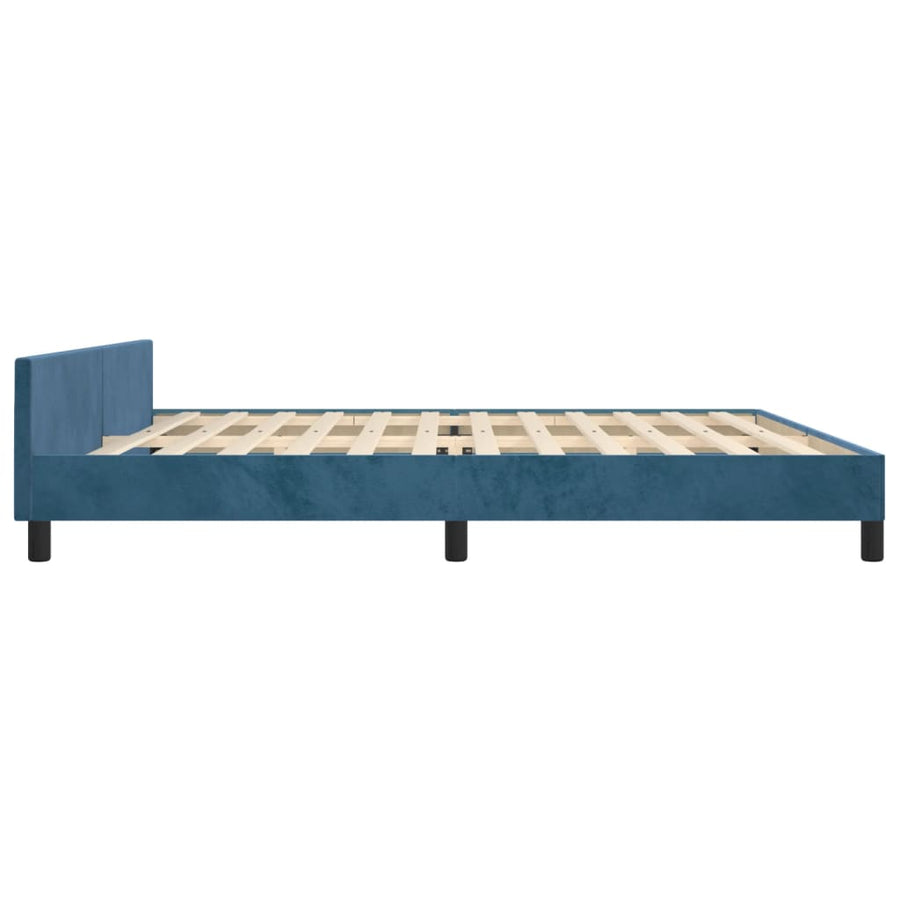 Bedframe Met Hoofdeinde Fluweel Donkerblauw 200 x 200 cm Getuft ontwerp