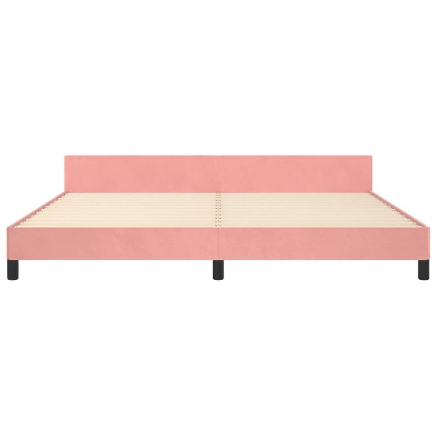 Bedframe Met Hoofdeinde Fluweel Roze 200 x 200 cm Getuft ontwerp