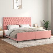Bedframe fluweel roze 200x200 cm