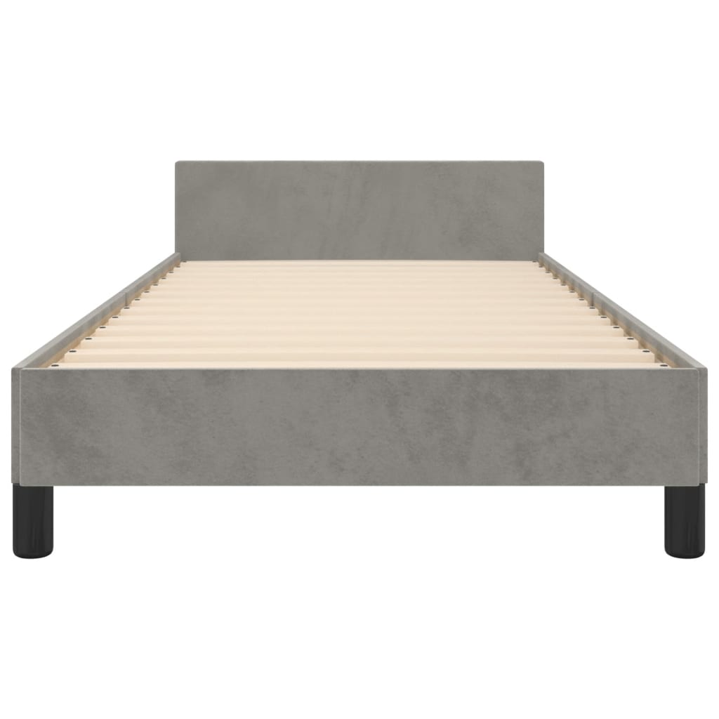 Bedframe Met Hoofdeinde Fluweel Lichtgrijs 80 x 200 cm Knopen