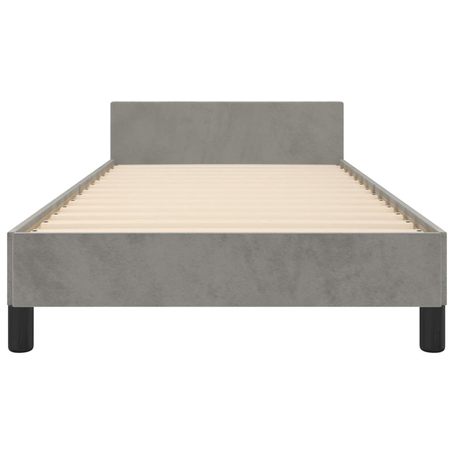 Bedframe Met Hoofdeinde Fluweel Lichtgrijs 80 x 200 cm Knopen