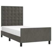 Bedframe Met Hoofdeinde Fluweel Donkergrijs 80 x 200 cm Knopen