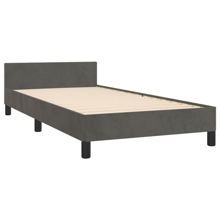 Bedframe Met Hoofdeinde Fluweel Donkergrijs 80 x 200 cm Knopen