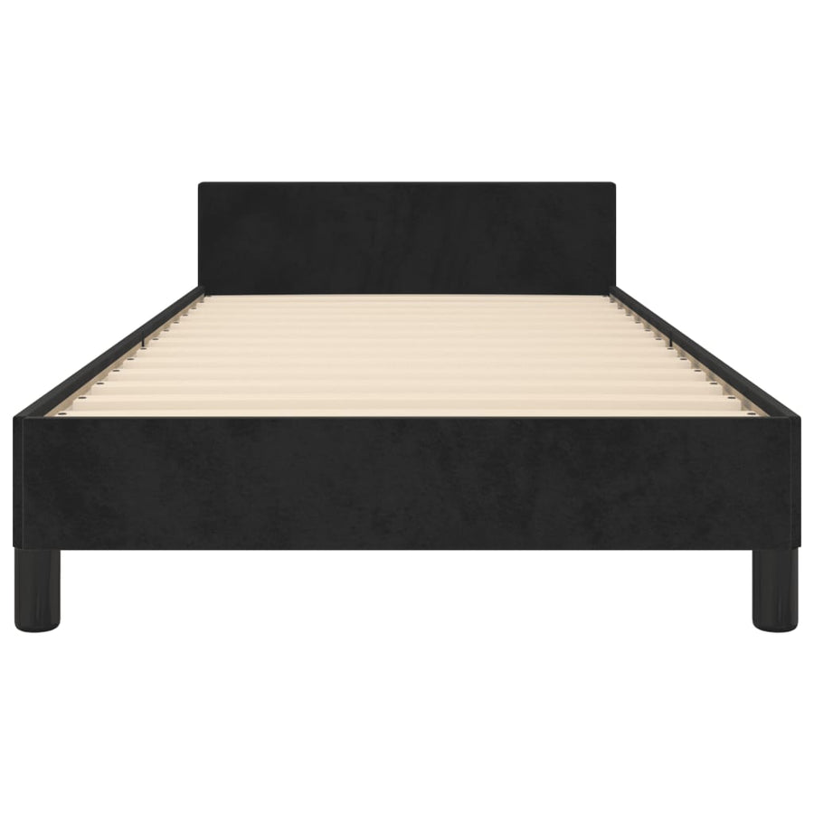 Bedframe Met Hoofdeinde Fluweel Zwart 80 x 200 cm Knopen