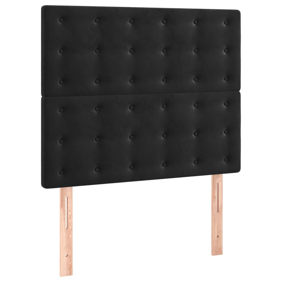 Bedframe Met Hoofdeinde Fluweel Zwart 80 x 200 cm Knopen