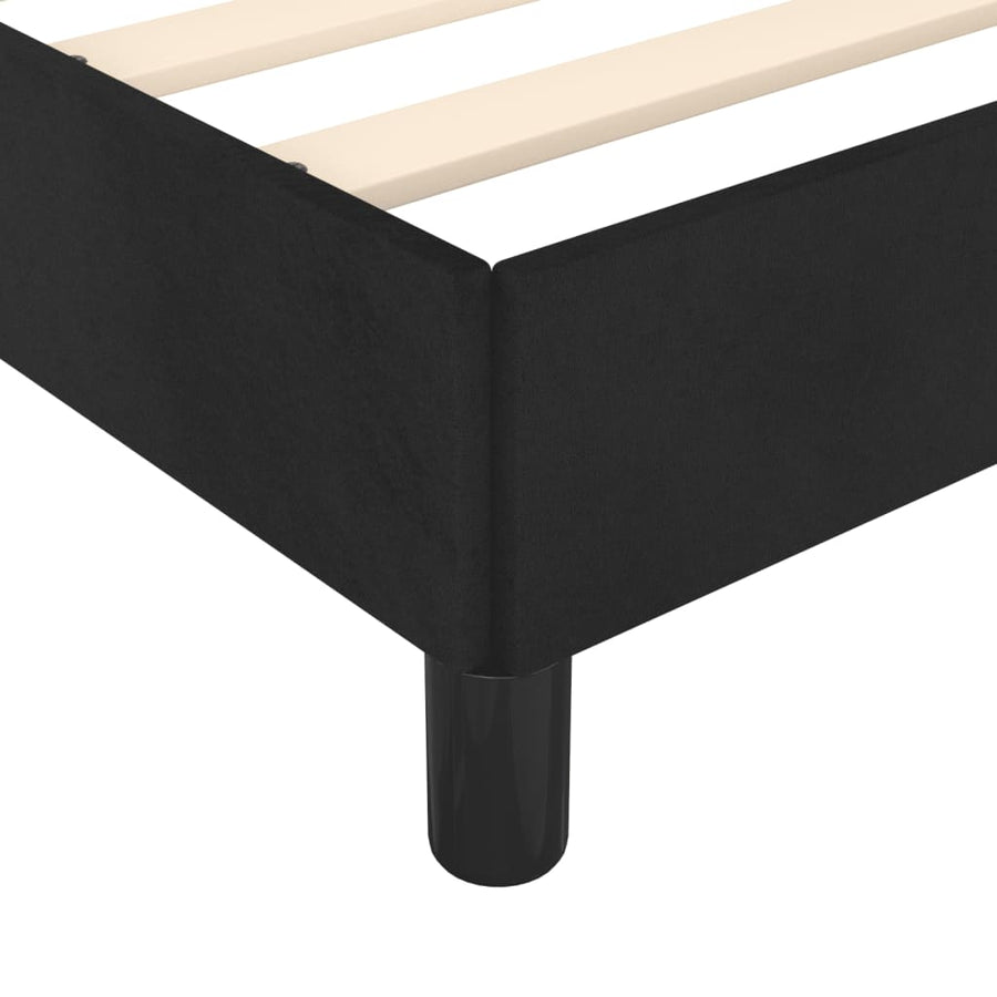 Bedframe Met Hoofdeinde Fluweel Zwart 80 x 200 cm Knopen