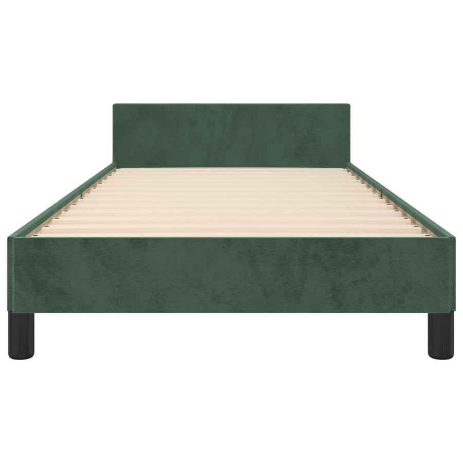 Bedframe Met Hoofdeinde Fluweel Donkergroen 80 x 200 cm Knopen