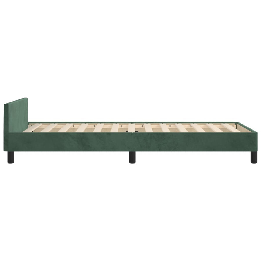Bedframe Met Hoofdeinde Fluweel Donkergroen 80 x 200 cm Knopen
