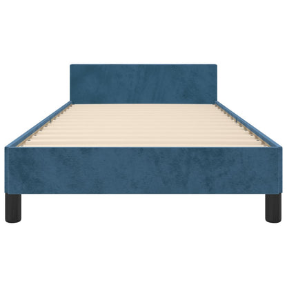 Bedframe Met Hoofdeinde Fluweel Donkerblauw 80 x 200 cm Knopen